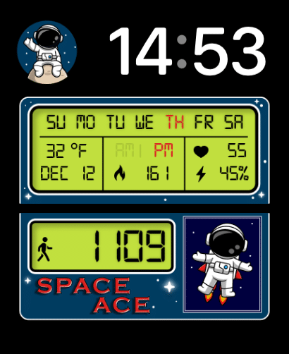 Astronaut watch face