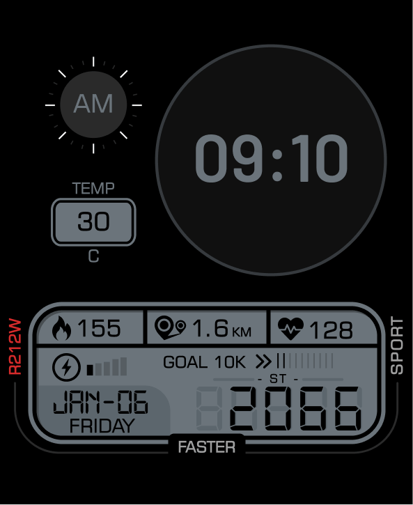 Digital watch face