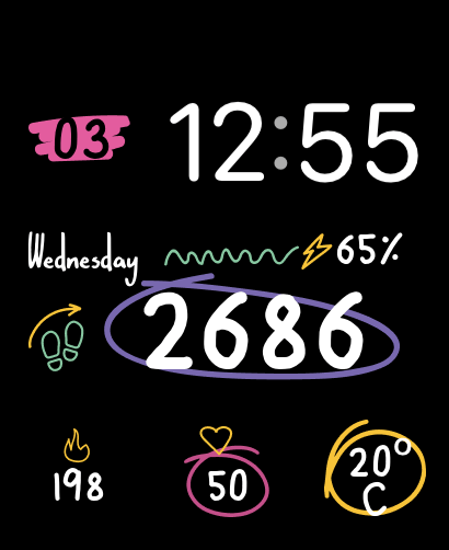 Drawings watch face