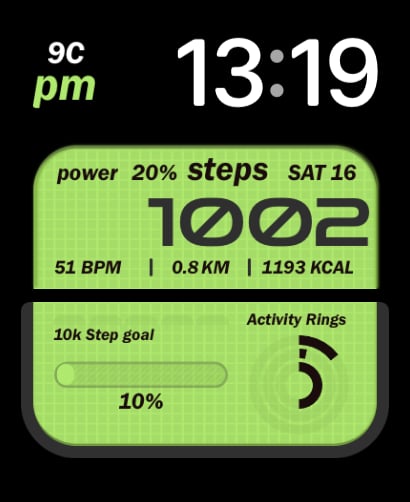 Duo Green watch face