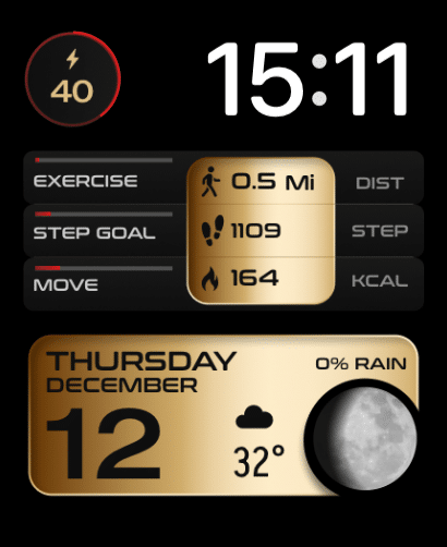 Golden Moon watch face