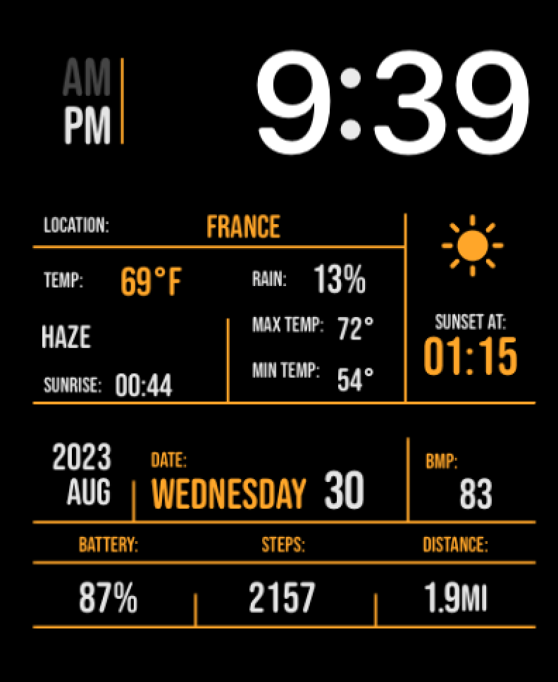 Minimalist Duo watch face