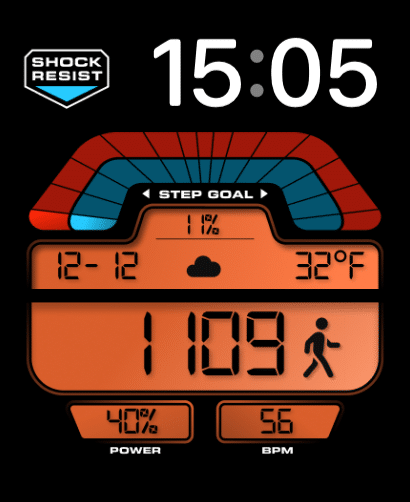 Orange Shock watch face