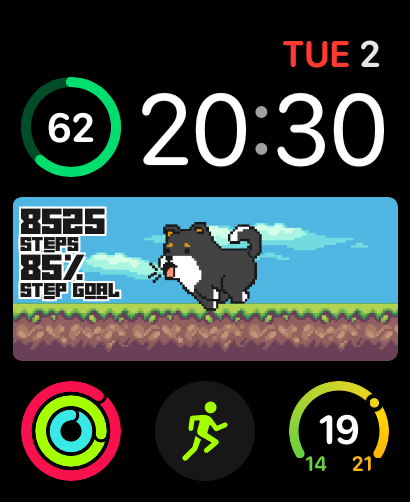 🐕 Pixel Black Shiba watch face