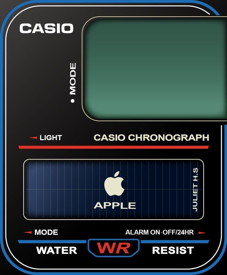 ⌚ Casio-Apple Chronograph watch face