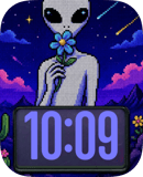 Alien Flower Peace watch face preview for Apple Watch