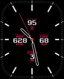 A retro-inspired Arcade Classic watch face with analog hands and gaming-style typography for activity stats