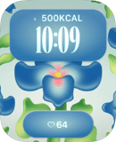 blue blossom watch face preview for Apple Watch