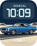 Blue Camaro Classic watch face preview for Apple Watch