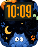 Blue Cat Moon watch face preview for Apple Watch