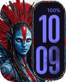 Blue Warrior Portrait watch face preview for Apple Watch
