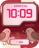 Cherry Lovebirds watch face preview for Apple Watch