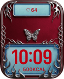 Chrome Butterfly watch face preview for Apple Watch