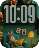 Cozy Rabbit Room watch face preview for Apple Watch
