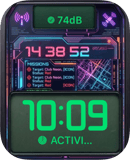 Cyberpunk Mission Grid watch face preview for Apple Watch