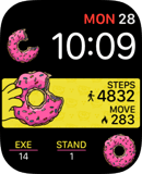 Donut Dash watch face preview for Apple Watch