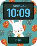 Easter Bunny Eggs watch face preview for Apple Watch