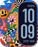 Flower Pop Sun watch face preview for Apple Watch