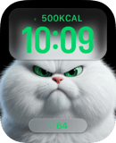 Fluffy White Persian watch face preview for Apple Watch