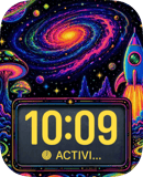 Galaxy Arcade watch face preview for Apple Watch