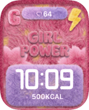 Girl Power Fuzzy watch face preview for Apple Watch