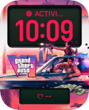 Grand Theft Auto Neon Heist watch face preview for Apple Watch