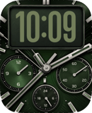 Green Chrono watch face preview for Apple Watch