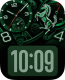 Green Stallion watch face preview for Apple Watch
