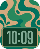Green Waves watch face preview for Apple Watch