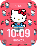 Hello Kitty Cherry Pop watch face preview for Apple Watch