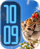 Hibiscus Tiger watch face preview image for Apple Watch