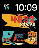 Memphis Steps watch face preview for Apple Watch