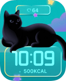 Midnight Cat watch face preview for Apple Watch