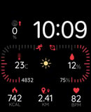 Minimal Redline watch face preview for Apple Watch