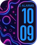 Neon Arcade watch face preview for Apple Watch