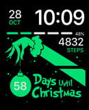 Neon Christmas Countdown watch face preview for Apple Watch