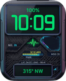 Neon Circuit Pulse watch face preview for Apple Watch