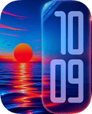 Neon Sunset watch face preview for Apple Watch