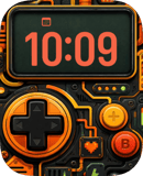Orange Arcade watch face preview for Apple Watch
