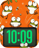 Orange Frog Chorus watch face preview for Apple Watch