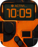 Orange Mech watch face preview image for Apple Watch