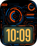 Orange Radar watch face preview for Apple Watch