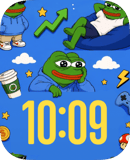 Pepe Stonks watch face preview for Apple Watch