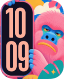 Pink Primate watch face preview image for Apple Watch