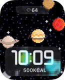Pixel Planets watch face preview for Apple Watch