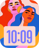 Pop Sisters watch face preview for Apple Watch