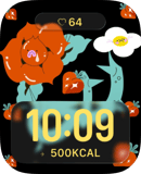 poppy bloom watch face preview for Apple Watch