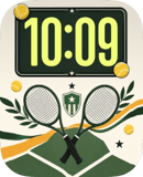 Racket Crest watch face preview for Apple Watch