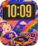 Rainbow Cat Deck watch face preview for Apple Watch