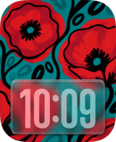 Red Poppies watch face preview for Apple Watch